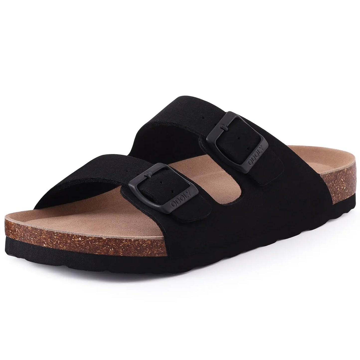 Crestar Women's Fashion Leather Sandals Classic Cork Footbed Clogs Slippers Beach Slides With Double Buckle Unisex Brand Sandals