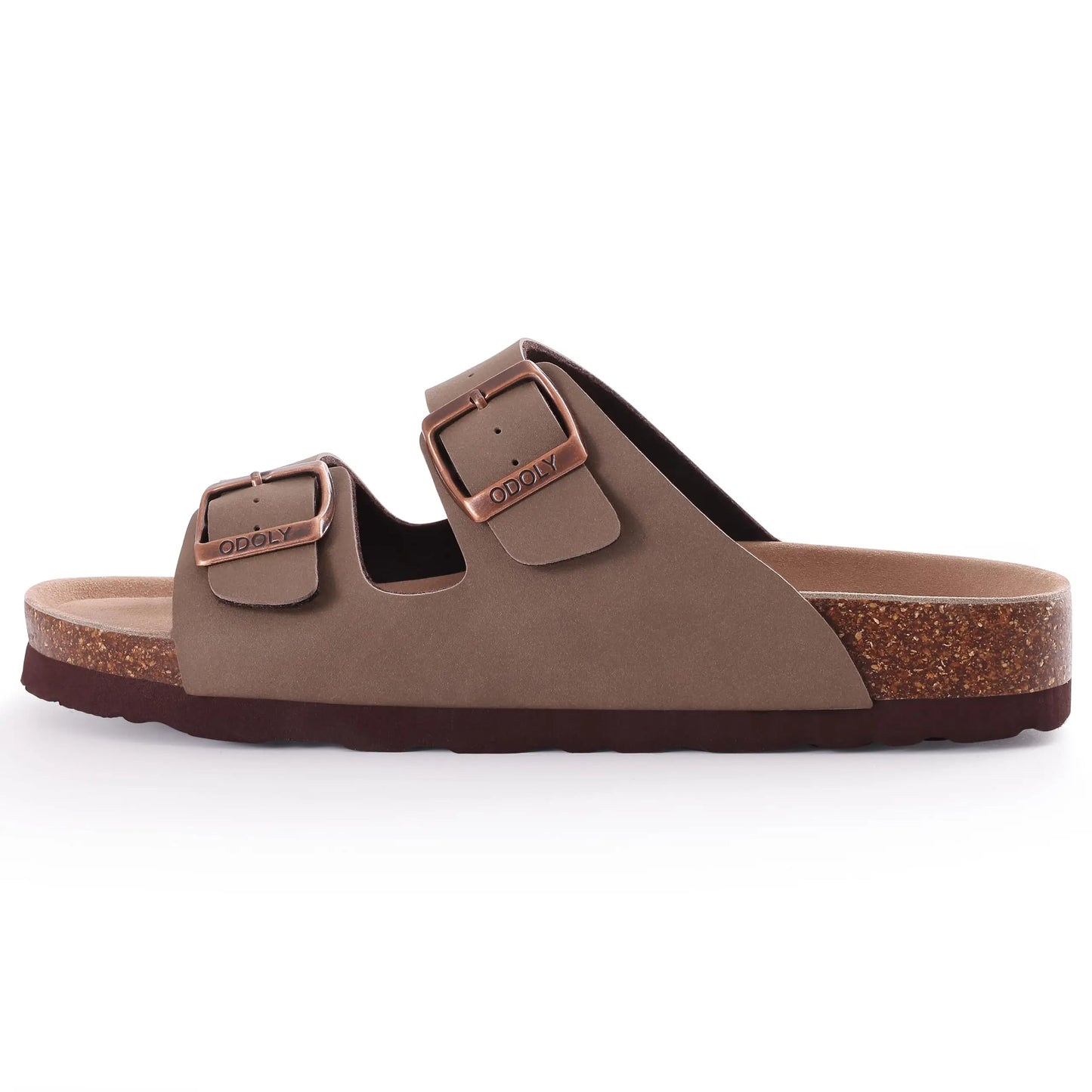 Crestar Women's Fashion Leather Sandals Classic Cork Footbed Clogs Slippers Beach Slides With Double Buckle Unisex Brand Sandals