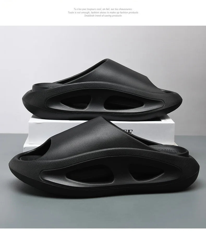 Summer Slippers For Men EVA Soft Bottom Slippers Indoor House Slides Flat Sandals Outdoor Beach Shoes