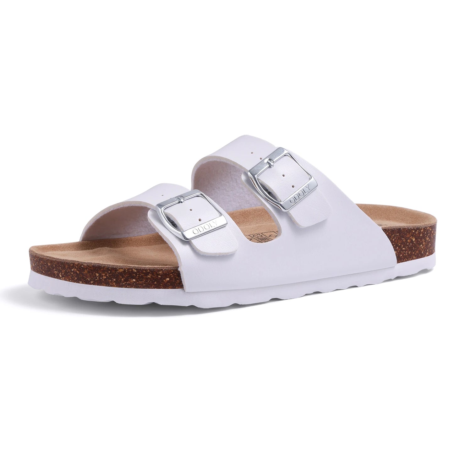 Crestar Women's Fashion Leather Sandals Classic Cork Footbed Clogs Slippers Beach Slides With Double Buckle Unisex Brand Sandals