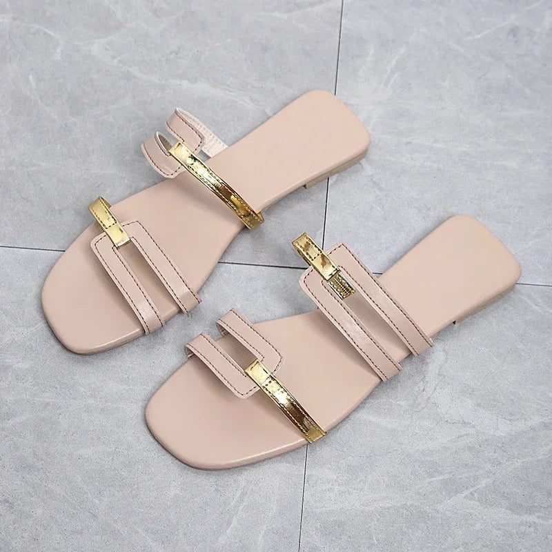 Women Casual Anti-slip Slippers Comfortable Outdoor Sandals Fashion Flat Slippers Elegant Designer Shoes Summer New Slides Women