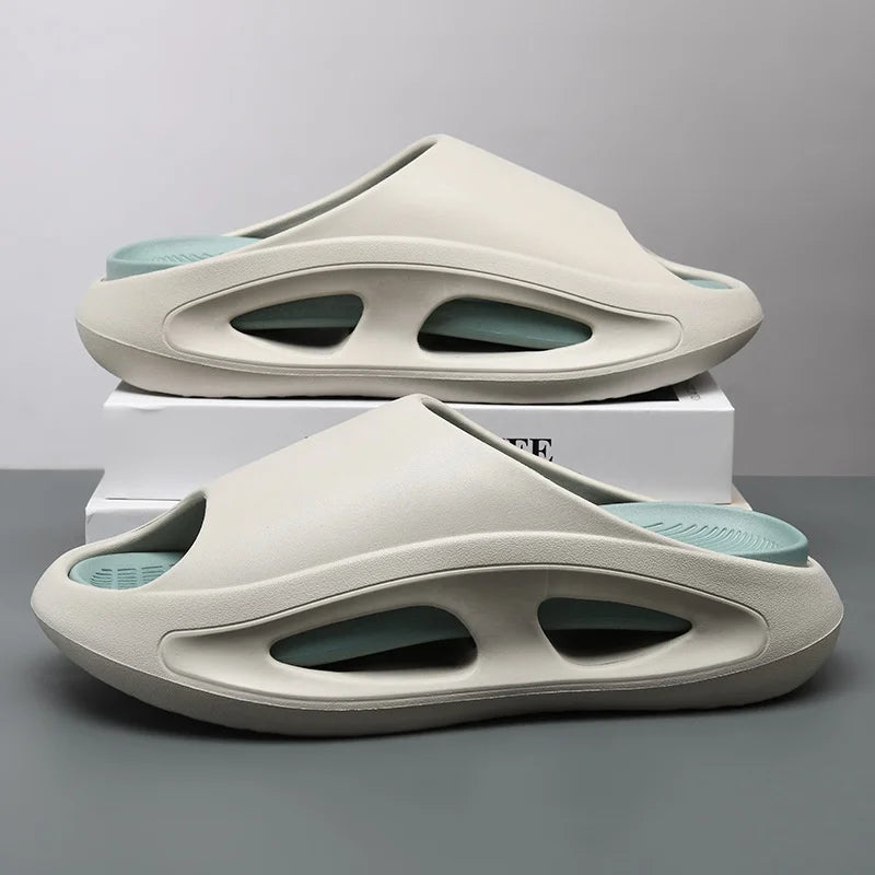 Summer Slippers For Men EVA Soft Bottom Slippers Indoor House Slides Flat Sandals Outdoor Beach Shoes