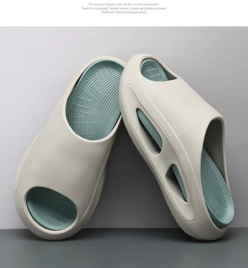 Summer Slippers For Men EVA Soft Bottom Slippers Indoor House Slides Flat Sandals Outdoor Beach Shoes