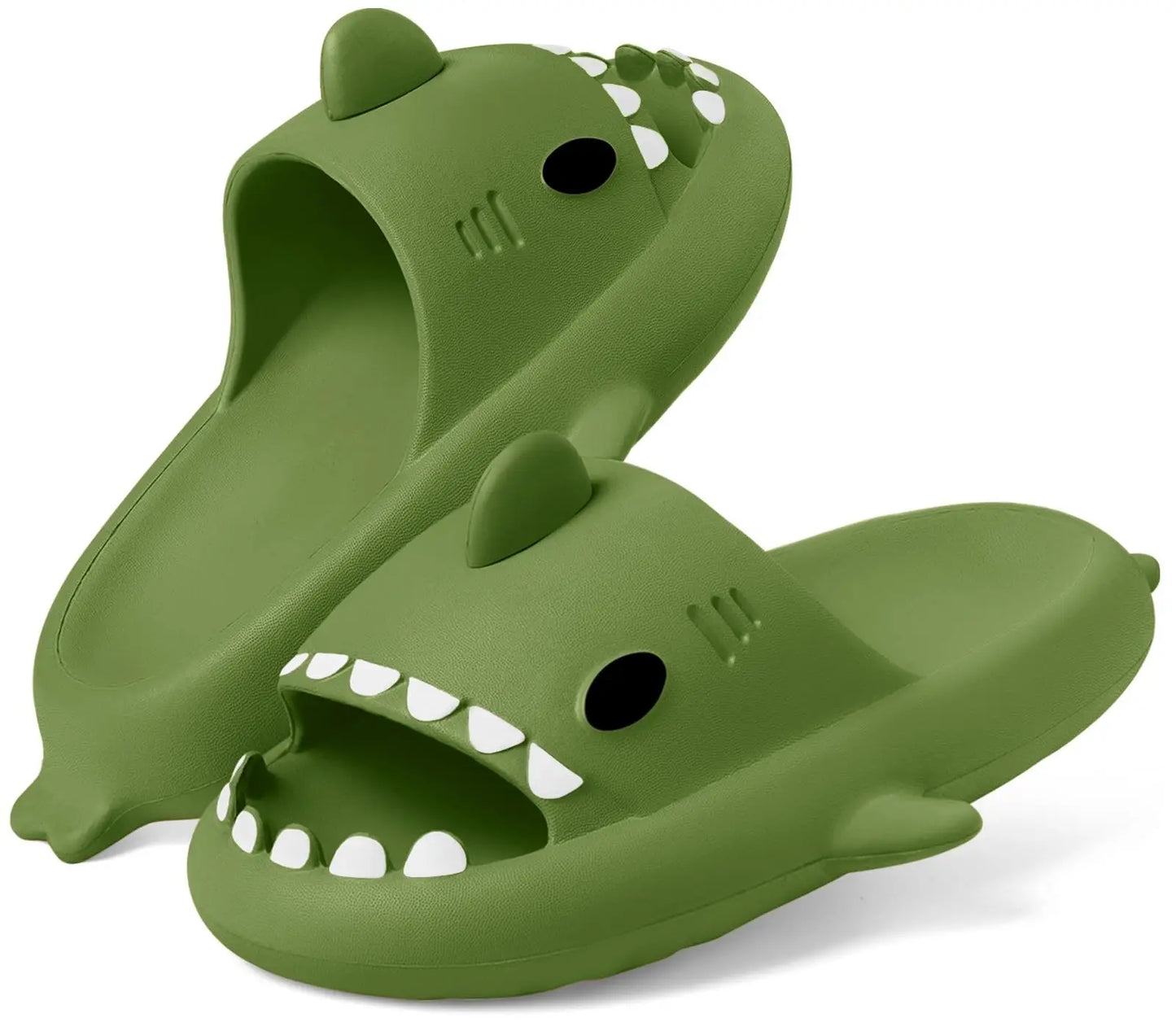 SmilePoP Shark Slides Summer Cute Cartoon Shark Slippers for Women Men Non-Slip Open Toe Sole Sandals Casual Unisex Beach Shoes