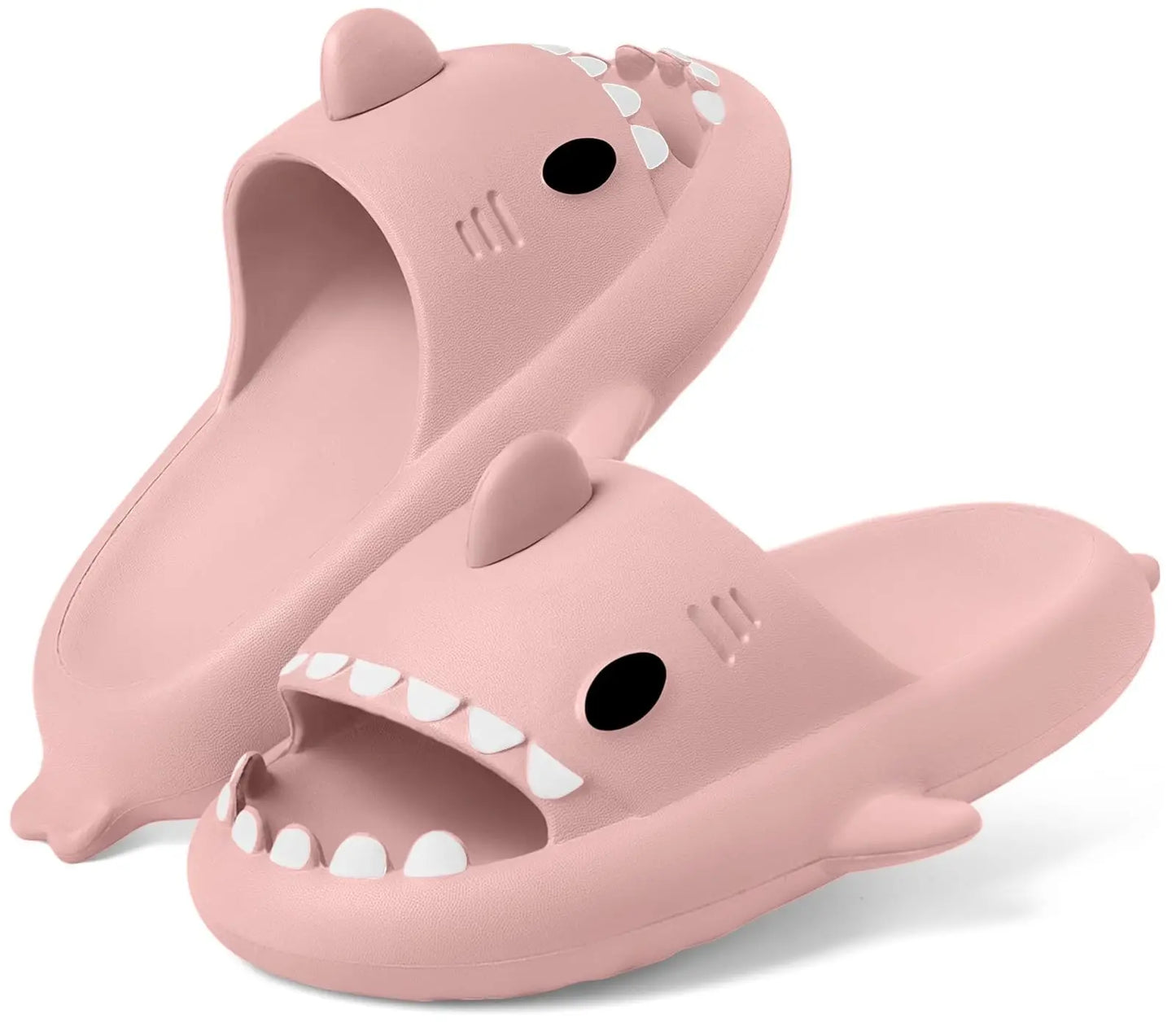 SmilePoP Shark Slides Summer Cute Cartoon Shark Slippers for Women Men Non-Slip Open Toe Sole Sandals Casual Unisex Beach Shoes