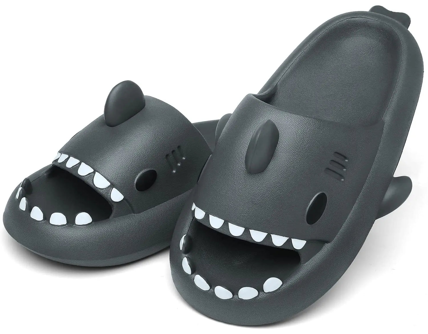 SmilePoP Shark Slides Summer Cute Cartoon Shark Slippers for Women Men Non-Slip Open Toe Sole Sandals Casual Unisex Beach Shoes