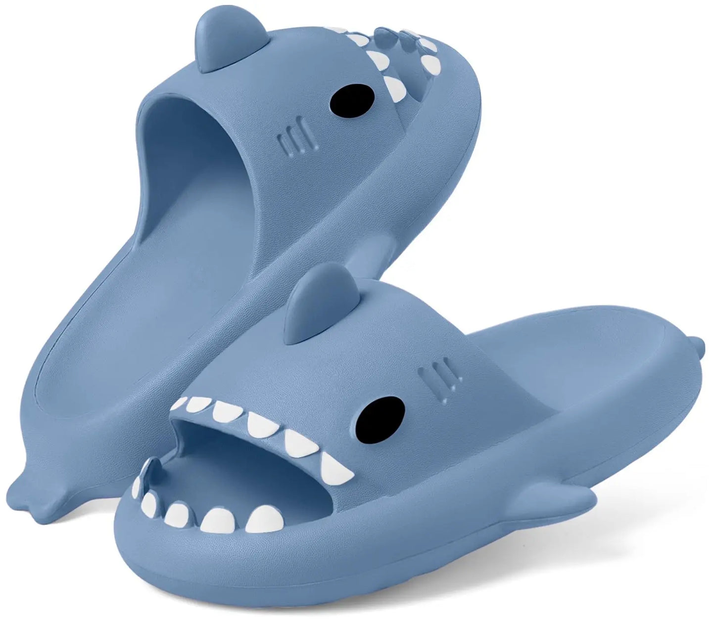 SmilePoP Shark Slides Summer Cute Cartoon Shark Slippers for Women Men Non-Slip Open Toe Sole Sandals Casual Unisex Beach Shoes