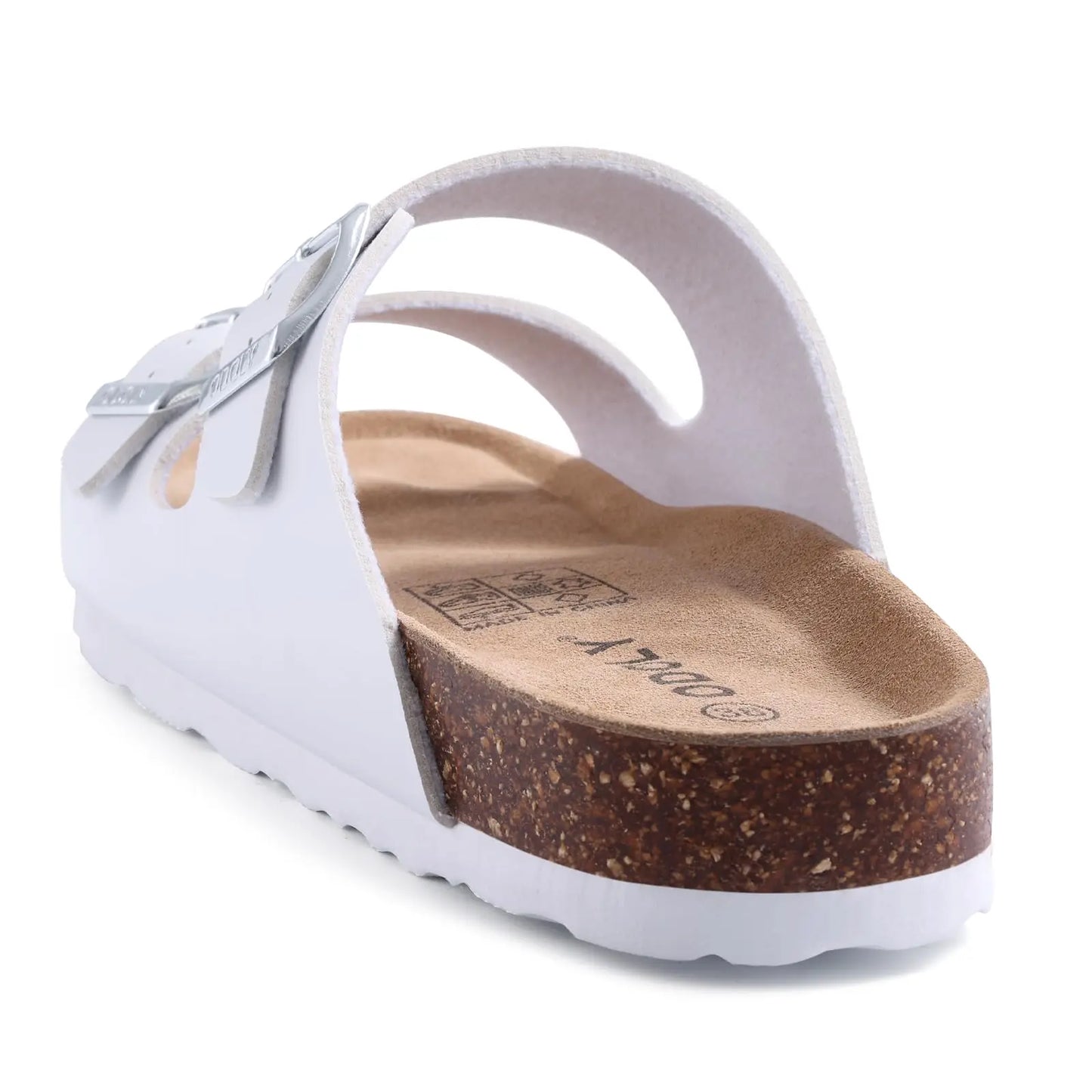Crestar Women's Fashion Leather Sandals Classic Cork Footbed Clogs Slippers Beach Slides With Double Buckle Unisex Brand Sandals