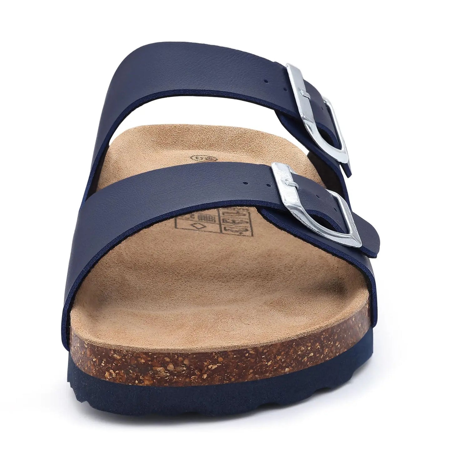 Crestar Women's Fashion Leather Sandals Classic Cork Footbed Clogs Slippers Beach Slides With Double Buckle Unisex Brand Sandals