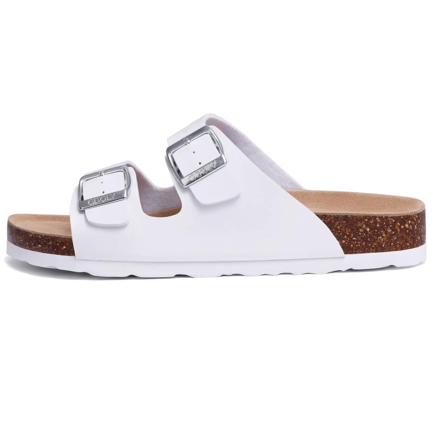 Crestar Women's Fashion Leather Sandals Classic Cork Footbed Clogs Slippers Beach Slides With Double Buckle Unisex Brand Sandals