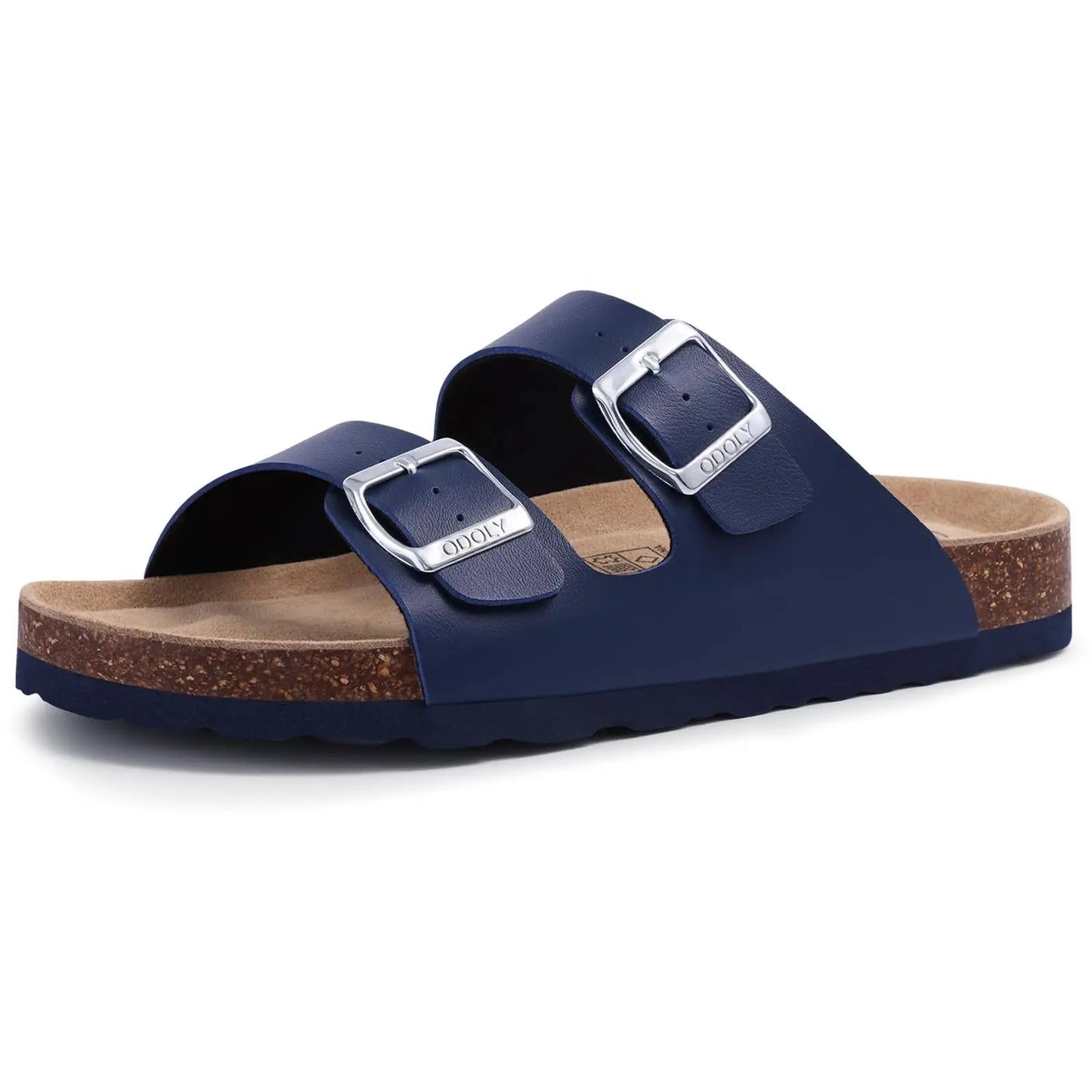 Crestar Women's Fashion Leather Sandals Classic Cork Footbed Clogs Slippers Beach Slides With Double Buckle Unisex Brand Sandals