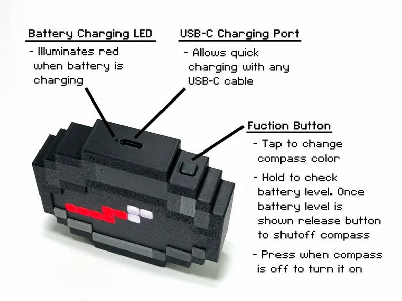 Minecraft Compass Keychain
